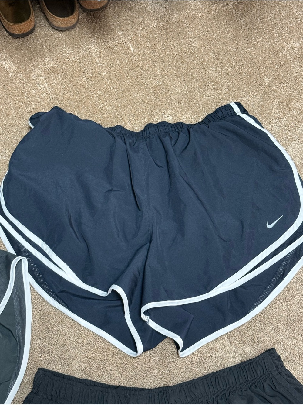 Nike Women Athletic Shorts - Navy with White Trim
